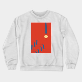 Flowy Wave - Contemporary Mid Century Art Crewneck Sweatshirt